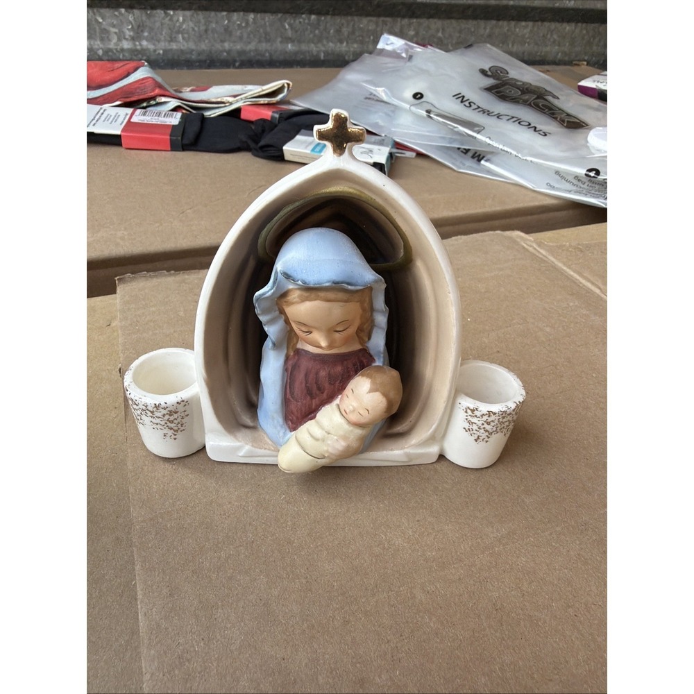 Vintage Holt Howard 1959 Madonna Child Planter Vase Religious Ceramic